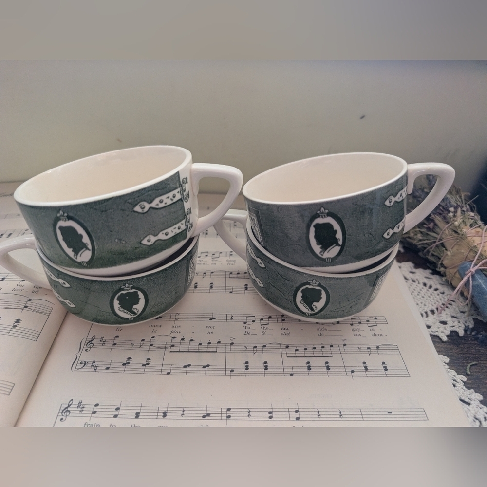 Elegant Green Teacup Set